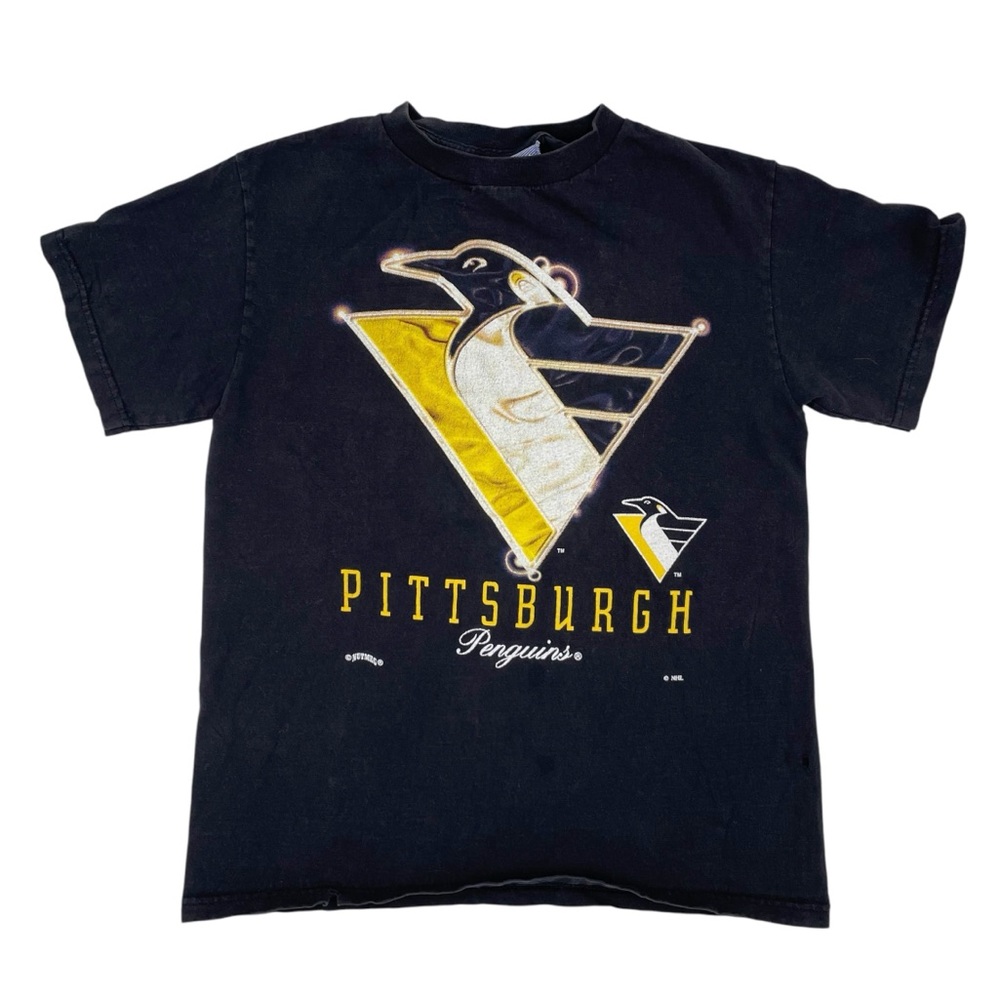 Vintage 90s Y2K Lee Sport Kids Pittsburgh Penguins T-shirt Large 100% Cotton USA